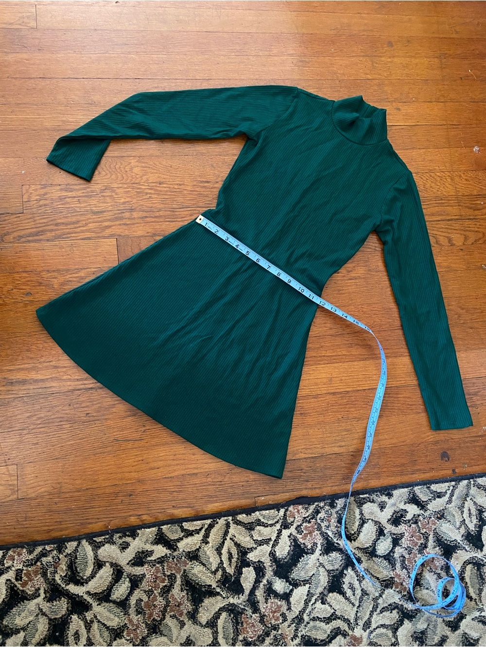 Reformation Maya Long-Sleeve Knit Mini Dress in Deep Hunter Green - Picture 3 of 9